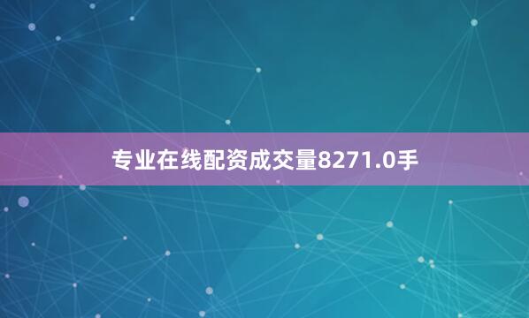 专业在线配资成交量8271.0手